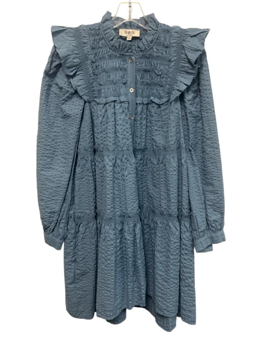 Sea New York Size XS Cornflower Blue Polyester & Cotton Long puff sleeve Dress Cornflower Blue / XS