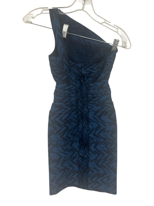 Herve Leger Size XS Navy Blue & Blue Rayon & Nylon Sleeveless Bandage Mini Dress Navy Blue & Blue / XS