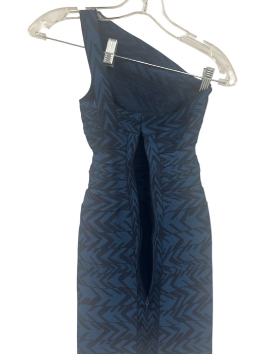 Herve Leger Size XS Navy Blue & Blue Rayon & Nylon Sleeveless Bandage Mini Dress Navy Blue & Blue / XS