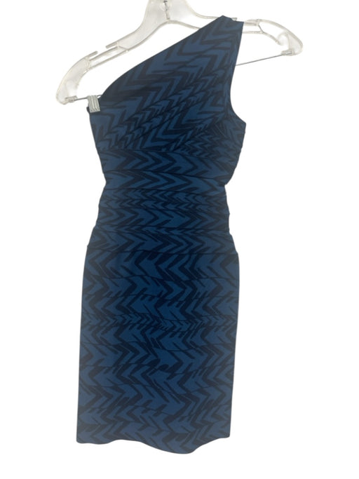 Herve Leger Size XS Navy Blue & Blue Rayon & Nylon Sleeveless Bandage Mini Dress Navy Blue & Blue / XS
