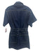 Frame Size XS Dark Wash Cotton Denim Short Sleeve Contrast Stitch Button Dress Dark Wash / XS