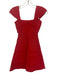 Herve Leger Size XXS Red Rayon & Nylon Sleeveless Bandage Square Neck Mini Dress Red / XXS