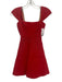 Herve Leger Size XXS Red Rayon & Nylon Sleeveless Bandage Square Neck Mini Dress Red / XXS