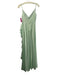 Mac Duggal Size 2 Mint Green Polyester Sleeveless Leg Slit V Neck Ruffles Gown Mint Green / 2