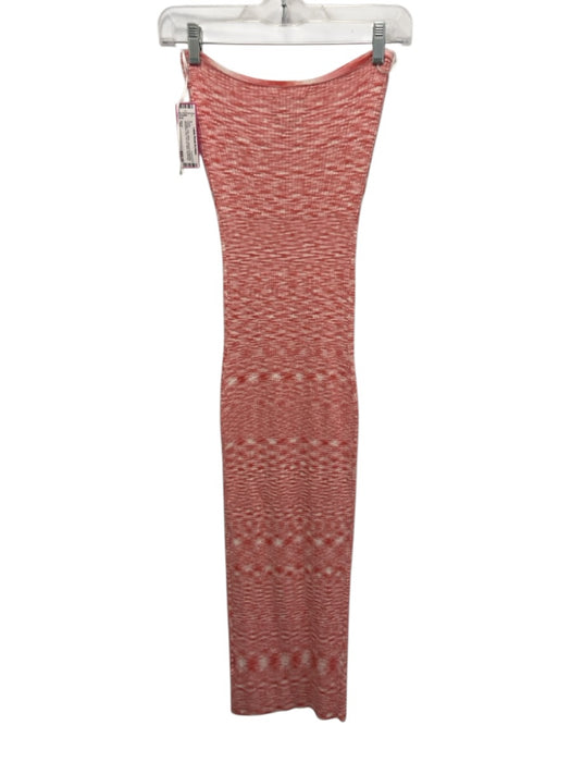 Saylor Size XS Orange, Pink, White Viscose & Spandex Strapless Knit Maxi Dress Orange, Pink, White / XS