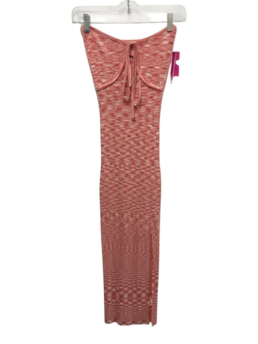 Saylor Size XS Orange, Pink, White Viscose & Spandex Strapless Knit Maxi Dress Orange, Pink, White / XS