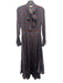 Dea Kudibal Size XS Blue, Orange, Multi Silk & Elastane Long Sleeve Midi Dress Blue, Orange, Multi / XS