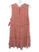 Oliphant Size L Coral Pink & White Polyester Sleeveless Abstract Geometric Dress Coral Pink & White / L