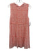 Oliphant Size L Coral Pink & White Polyester Sleeveless Abstract Geometric Dress Coral Pink & White / L