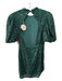 Camila Coelho Size S Hunter Green Polyester Short Balloon Sleeve Mock Neck Dress Hunter Green / S