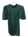 Camila Coelho Size S Hunter Green Polyester Short Balloon Sleeve Mock Neck Dress Hunter Green / S