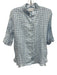 Sleeper Size Small Light blue & white Linen Short Ruffle Sleeve Gingham Top Light blue & white / Small