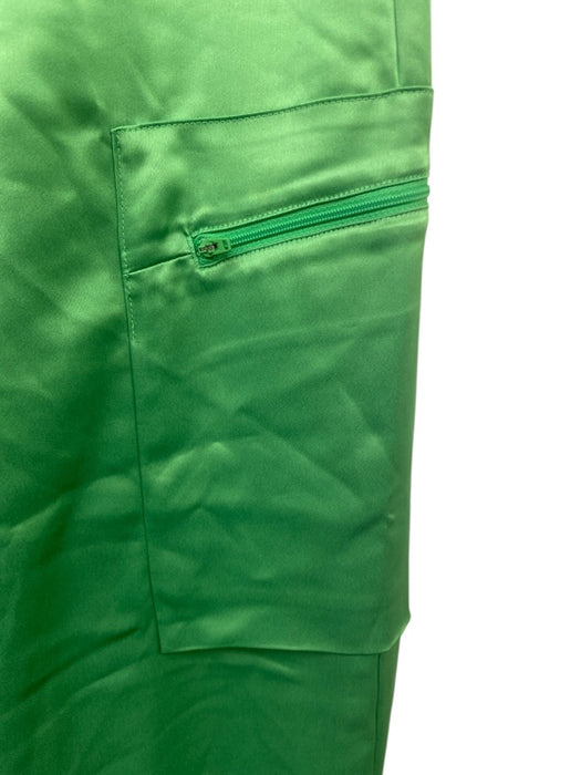 Y-3 Size S Green Triacetate Blend Satin Cargo Zip Pocket Jogger Pants Green / S