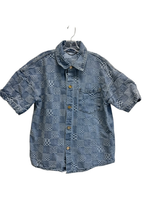 Louis Vuitton Size 38 Med Light Wash Cotton Denim puckered Checkerboard Top Med Light Wash / 38