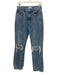 Anine Bing Size 28 Med Wash Cotton Denim Button Fly Ripped Knee High Rise Jeans Med Wash / 28