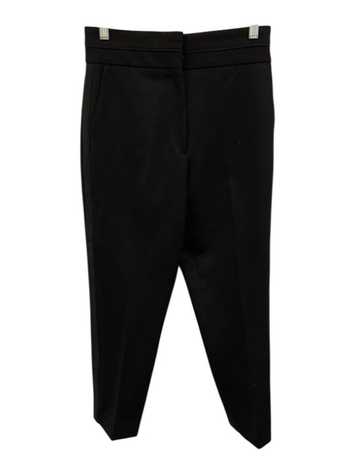 Sandro Size 36 Black Viscose Blend High Rise Side Stripe Pockets Tapered Pants Black / 36