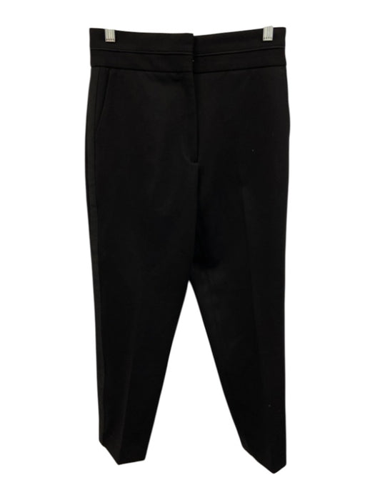 Sandro Size 36 Black Viscose Blend High Rise Side Stripe Pockets Tapered Pants Black / 36