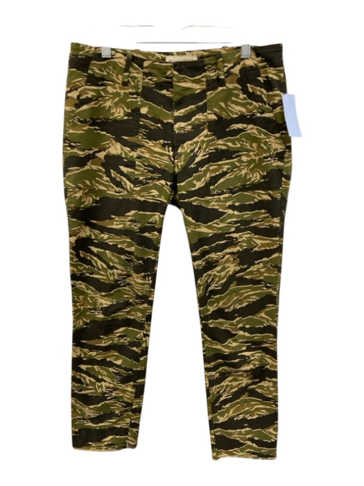 Nili Lotan Size 6 Black, Green, Beige Cotton Blend High Rise Camo Tapered Pants Black, Green, Beige / 6