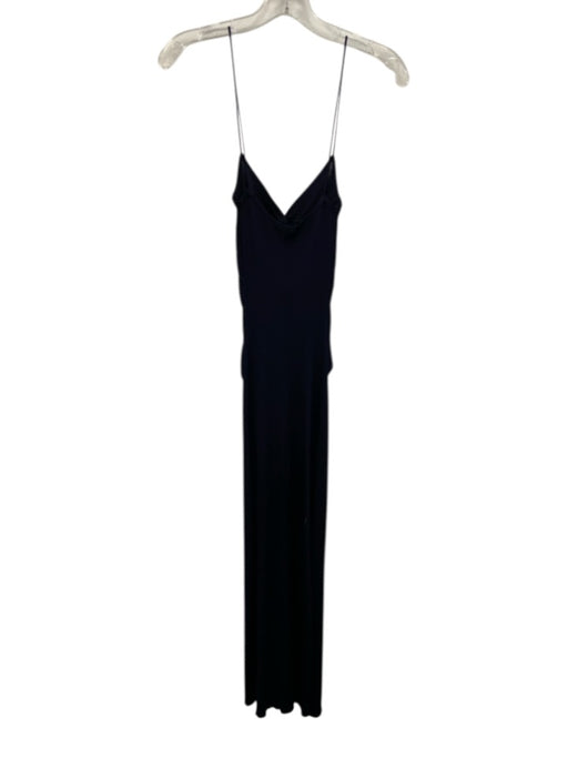 Cult Gaia Size XS Navy Blue Viscose Blend Spaghetti Strap Ribbed Knit Dress Navy Blue / XS