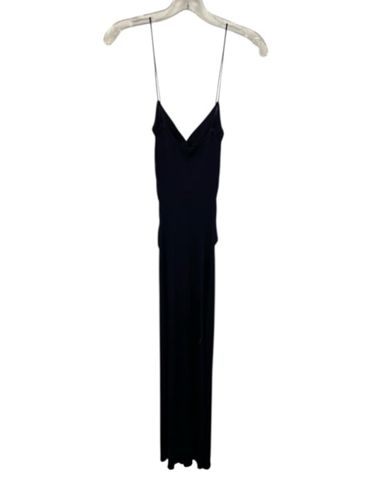 Cult Gaia Size XS Navy Blue Viscose Blend Spaghetti Strap Ribbed Knit Dress Navy Blue / XS