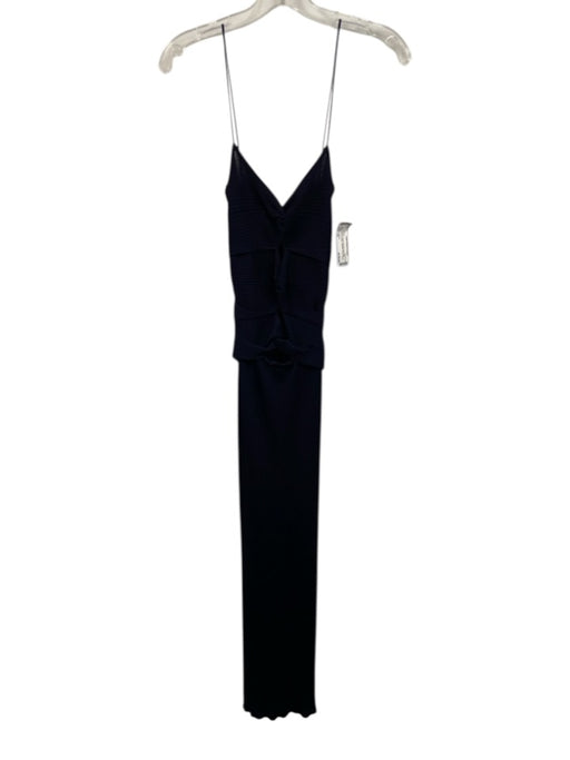 Cult Gaia Size XS Navy Blue Viscose Blend Spaghetti Strap Ribbed Knit Dress Navy Blue / XS