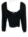 Reformation Size 0 Black Viscose Blend Long puff sleeve Shirred Side Zip Top Black / 0