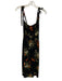 Reformation Size 0 Black, Green, Orange Viscose Tie Strap Floral Dress Black, Green, Orange / 0