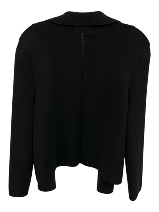 M.M. Lafleur Size Medium Black Rayon Blend Long Sleeve Knit Collar Jacket Black / Medium