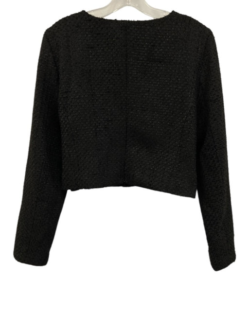 Hyacinth House Size XL Black Polyester Button Detail Tweed Back Zip Cropped Top Black / XL