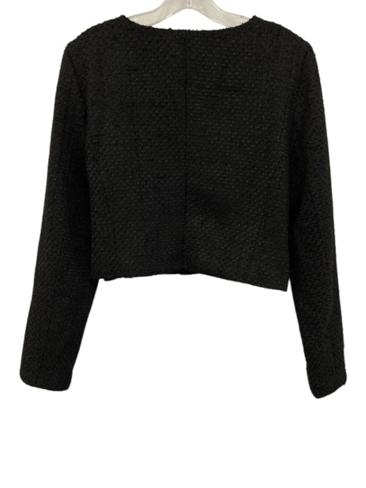 Hyacinth House Size XL Black Polyester Button Detail Tweed Back Zip Cropped Top Black / XL