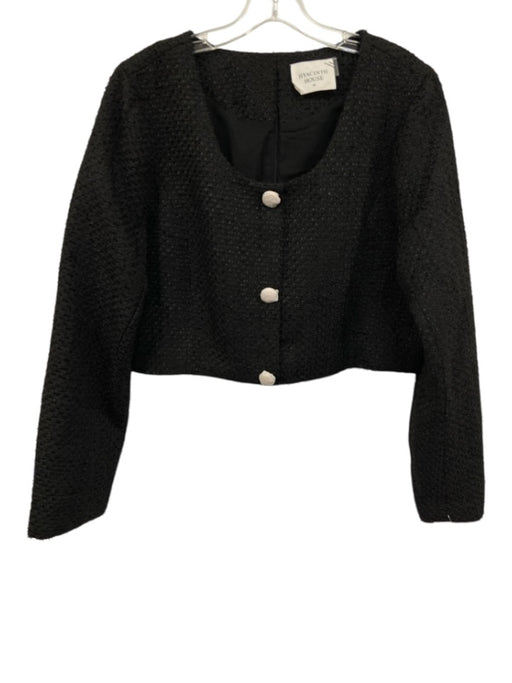 Hyacinth House Size XL Black Polyester Button Detail Tweed Back Zip Cropped Top Black / XL