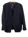 Spanx Size Large Navy Blue Rayon Blend Long Sleeve One Button Welt Pocket Jacket Navy Blue / Large