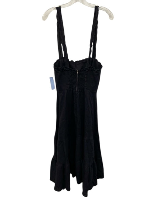 Reformation Size 2 Navy Blue Linen Sleeveless Ruffle Tiered Midi Dress Navy Blue / 2