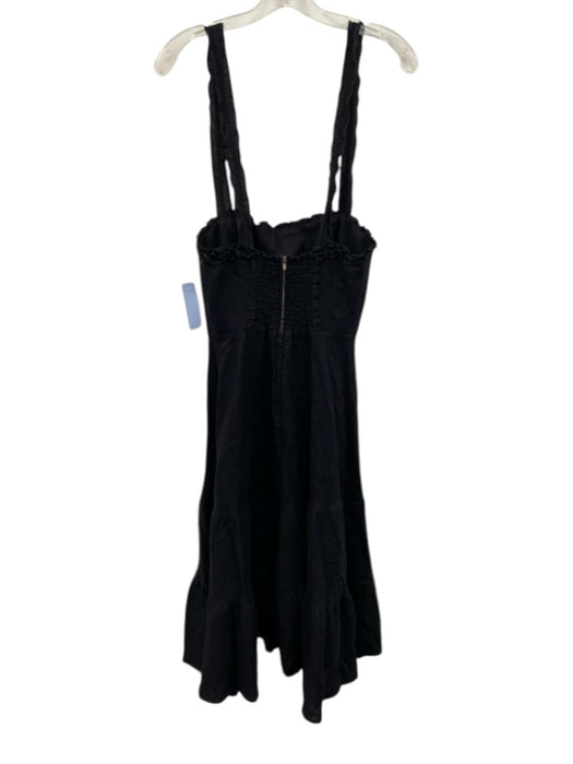 Reformation Size 2 Navy Blue Linen Sleeveless Ruffle Tiered Midi Dress Navy Blue / 2