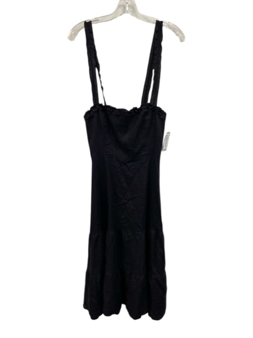 Reformation Size 2 Navy Blue Linen Sleeveless Ruffle Tiered Midi Dress Navy Blue / 2