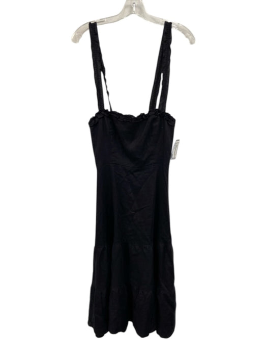 Reformation Size 2 Navy Blue Linen Sleeveless Ruffle Tiered Midi Dress Navy Blue / 2