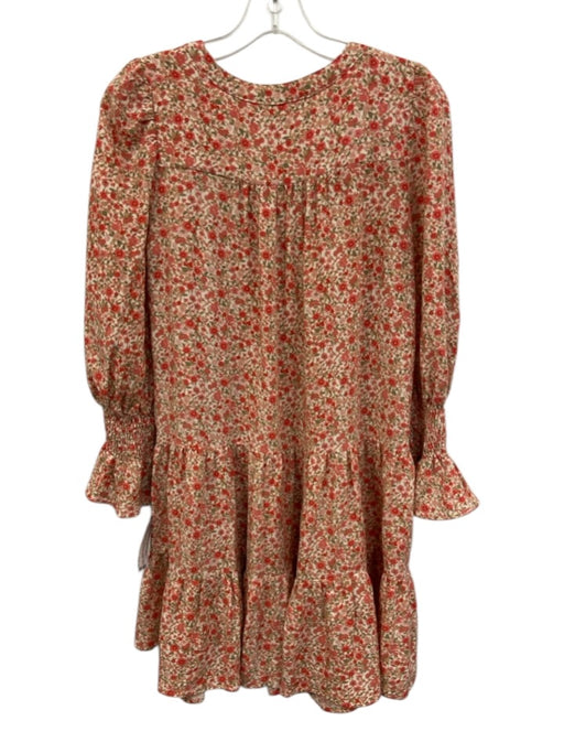 Pomander Place Size XS Pink, Green, White Rayon Blend Long Sleeve Floral Dress Pink, Green, White / XS