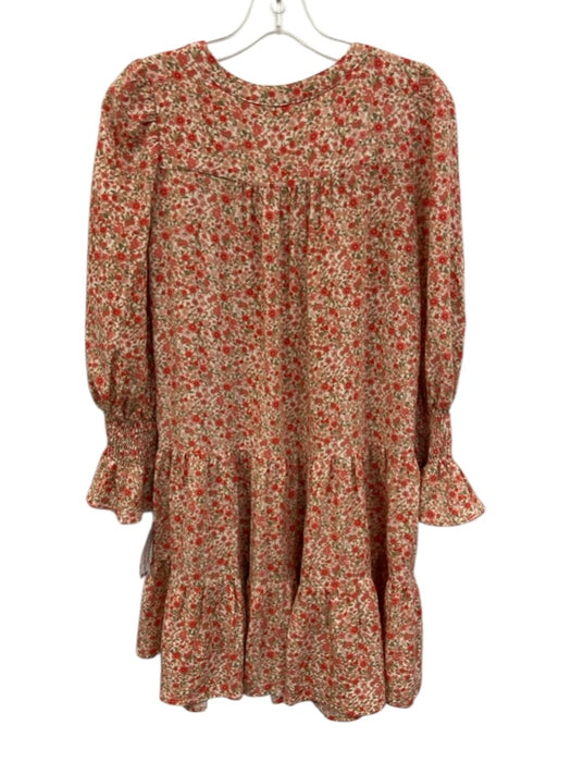 Pomander Place Size XS Pink, Green, White Rayon Blend Long Sleeve Floral Dress Pink, Green, White / XS