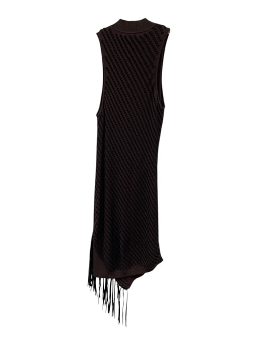 Jonathan Simkhai Size XS Purple Brown Sleeveless Open Knit Fringe Dress Purple Brown / XS