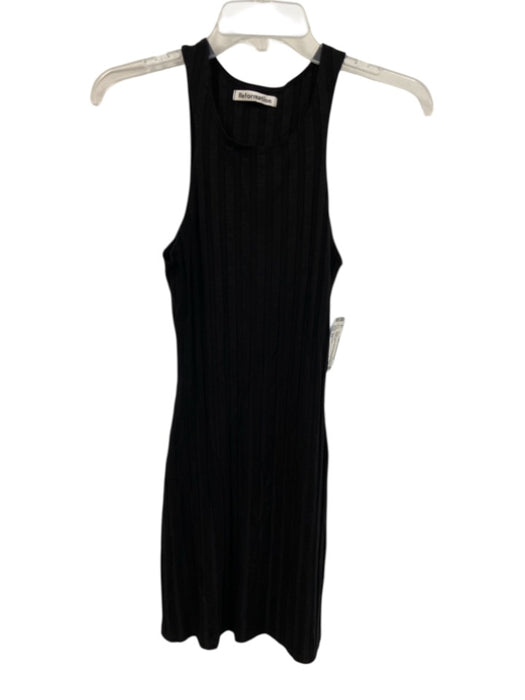 Reformation Size XS Black Tencel Blend Sleeveless Ribbed Dress Black / XS