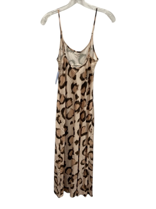 LNA Size XS Beige Rayon Blend Spaghetti Strap Animal Print Slip Dress Maxi Dress Beige / XS