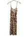 LNA Size XS Beige Rayon Blend Spaghetti Strap Animal Print Slip Dress Maxi Dress Beige / XS