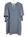 Anna Cate Size Est XS Blue Polyester Half Sleeve Wide Sleeve V Neck Dress Blue / Est XS