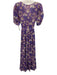 XiRENA Size Small purple, blue, beige Cotton Short Sleeve Floral V Neck Dress purple, blue, beige / Small