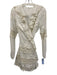 Tularosa Size Small Cream White Polyester Long Sleeve Crochet Lace Wrap Dress Cream White / Small