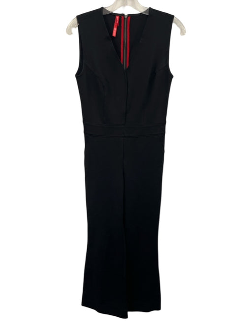 Spanx Size XS Black Sleeveless Split Neck Princess Seams Wide Leg Jumpsuit Black / XS