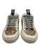 P448 Shoe Size 36 Cream, Black, Gold Patent Leather Lace Up Sequins Sneakers Cream, Black, Gold / 36