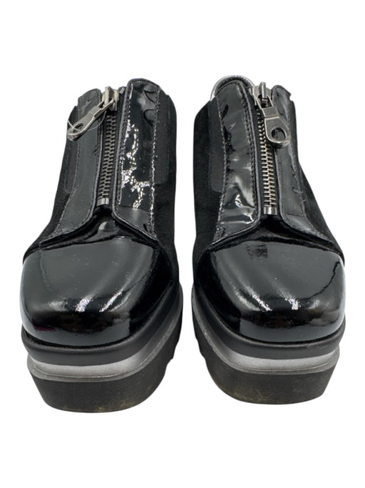 Marco Moreo Shoe Size 36 Black & Gunmetal Leather Upper Patent Leather Loafers Black & Gunmetal / 36