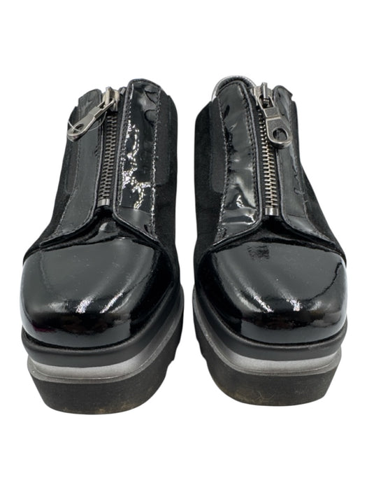 Marco Moreo Shoe Size 36 Black & Gunmetal Leather Upper Patent Leather Loafers Black & Gunmetal / 36