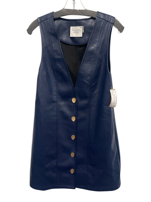 Hyacinth House Size S Navy Polyester Sleeveless Snap buttons Below Knee Dress Navy / S